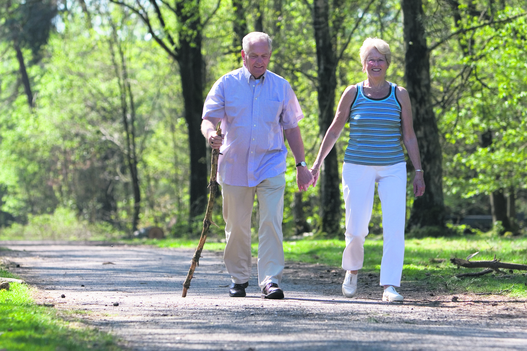 Walking through the park